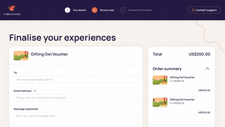 Personalise vouchers for your recipients