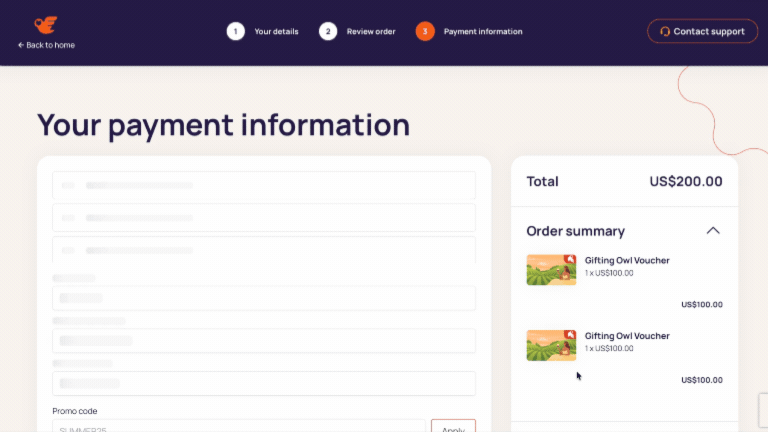 Pay and send vouchers instantly