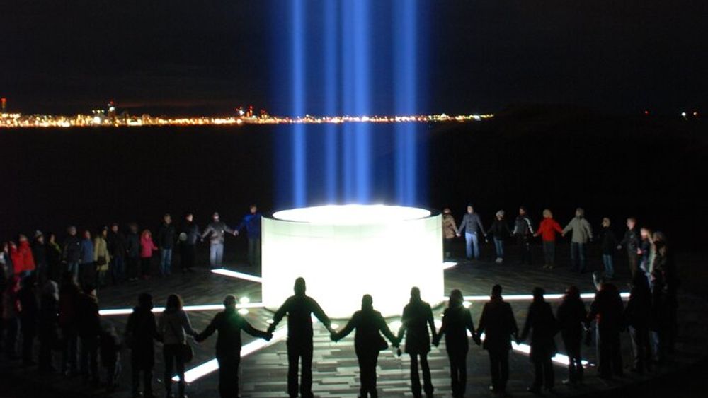 Imagine Peace Tower - in memory of John Lennon | Walking tour on Videy island