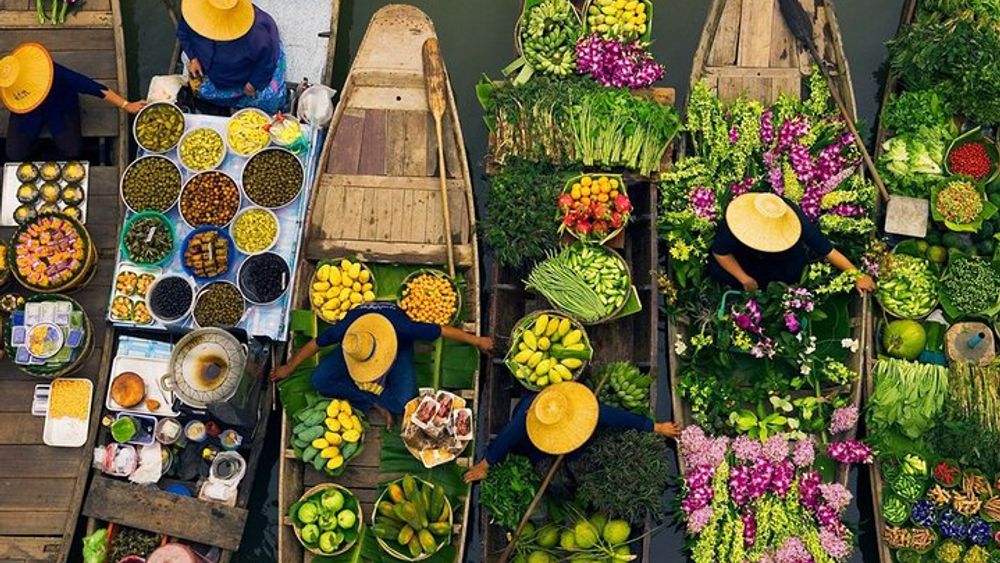 Bangkok Damnoen Saduak Floating Market with Paddle Boat