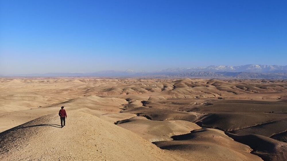 From Marrakech: Agafay desert, sunset camel ride, meal and show
