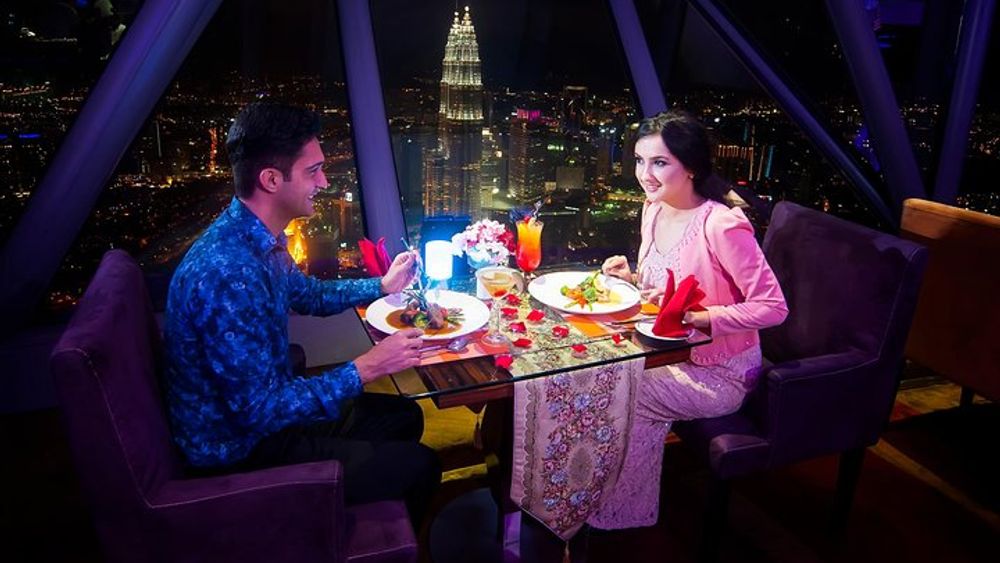 Dining at ARAS Revolving Restaurant KL Tower with Return Transfer