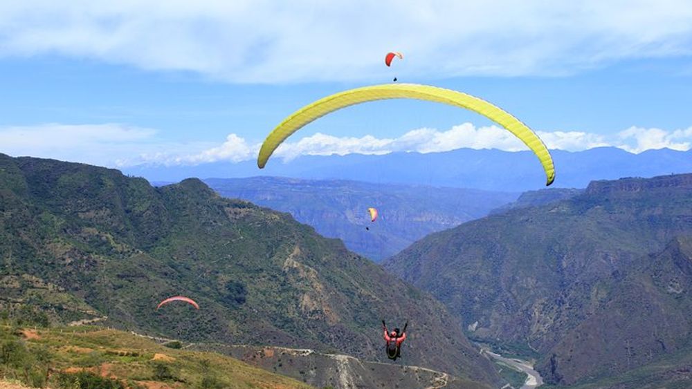 Paragliding in the grand canyon of chicamocha
