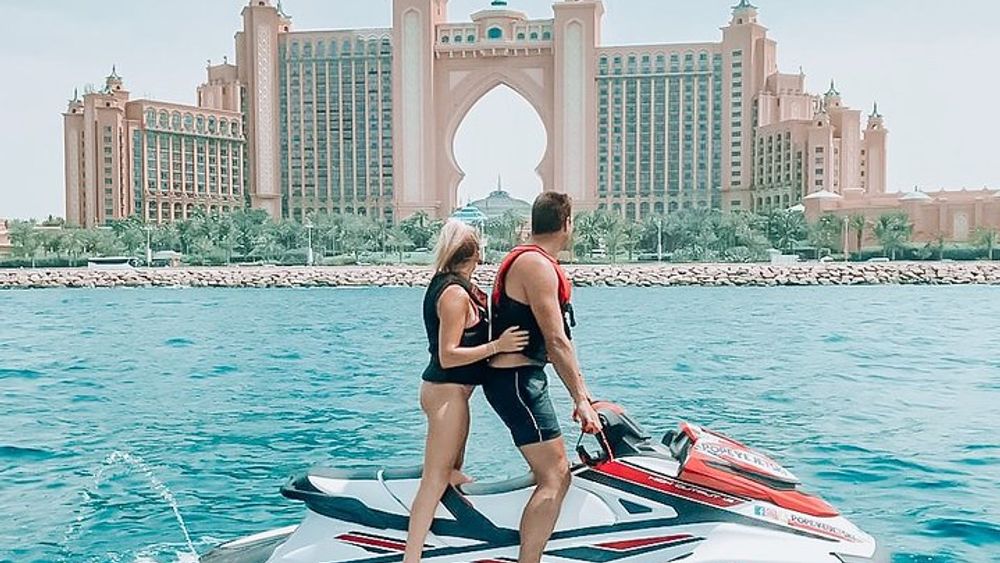 A shared, two-seater jet ski tour in Dubai